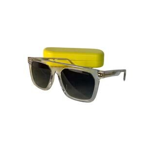 Marc Jacobs MARC 680/S Clear Square Sunglasses 900096 w/ Yellow Case